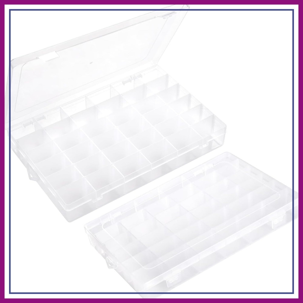 2Pcs Clear Plastic Storage Box - Tackle Box avaliação e preço