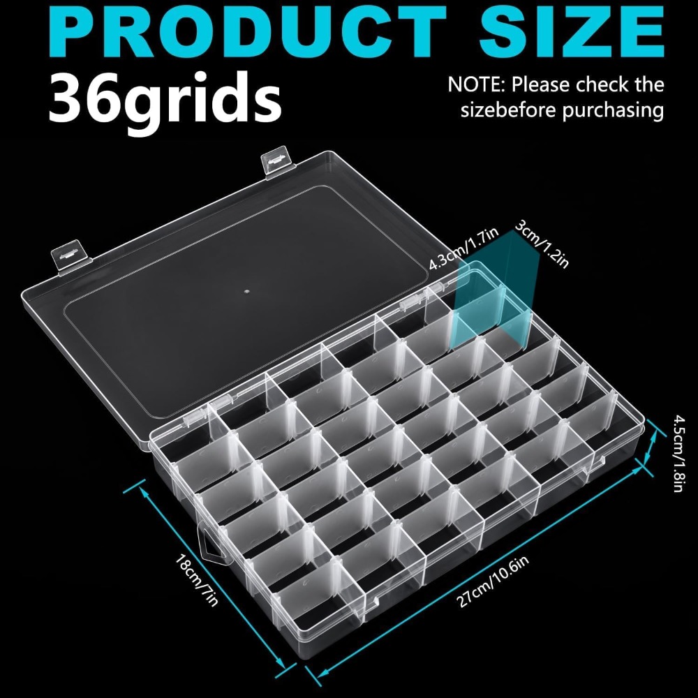 2Pcs Clear Plastic Storage Box - Tackle Box avaliação e preço