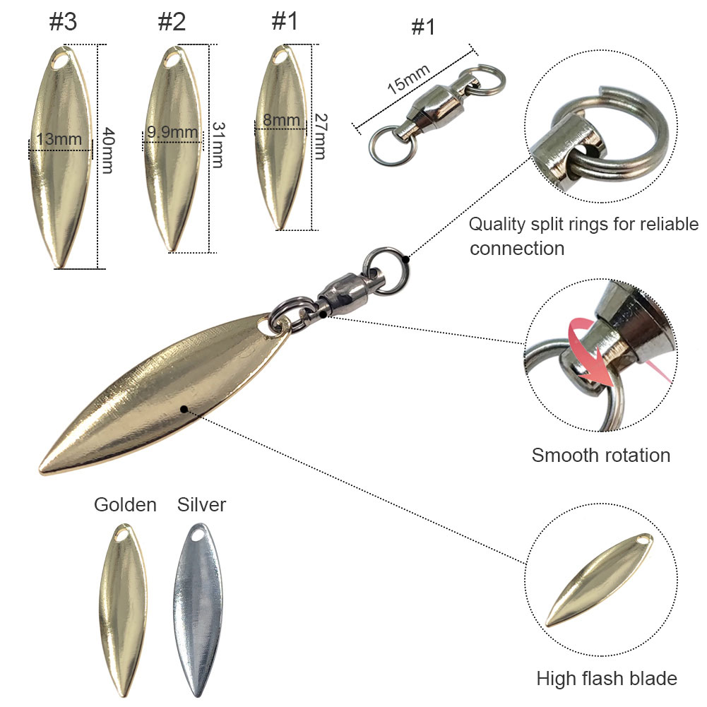10pcs Willowleaf Blades Spinne - Fishing Equipment Clearance avaliação e preço