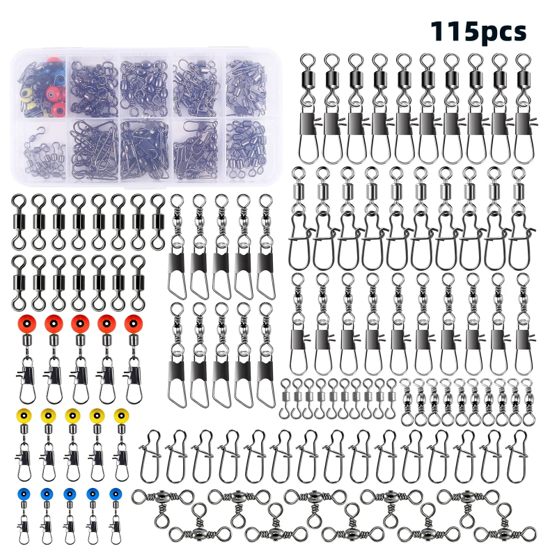 115pcs Fishing Swivel Connecto - Fishing Equipment Clearance avaliação e preço