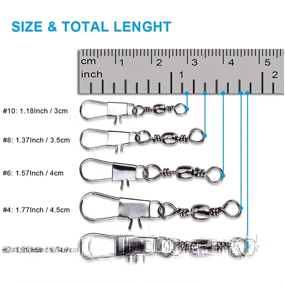 100Pcs/Lot 4#6#8#10#12# Swivel - Fishing Equipment Cheap avaliação e preço