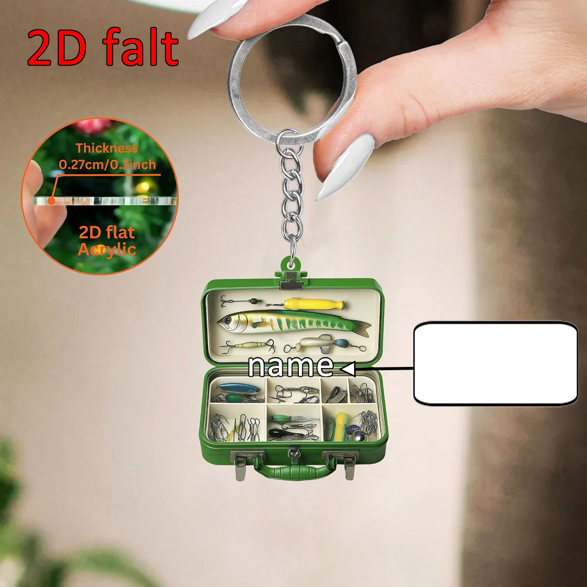 Custom Name 2D Flat Acrylic Fi - Tackle Box avaliação e preço