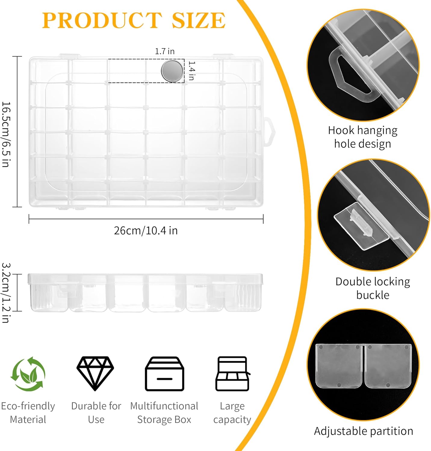 36 Grids Clear Plastic Organiz - Tackle Box avaliação e preço