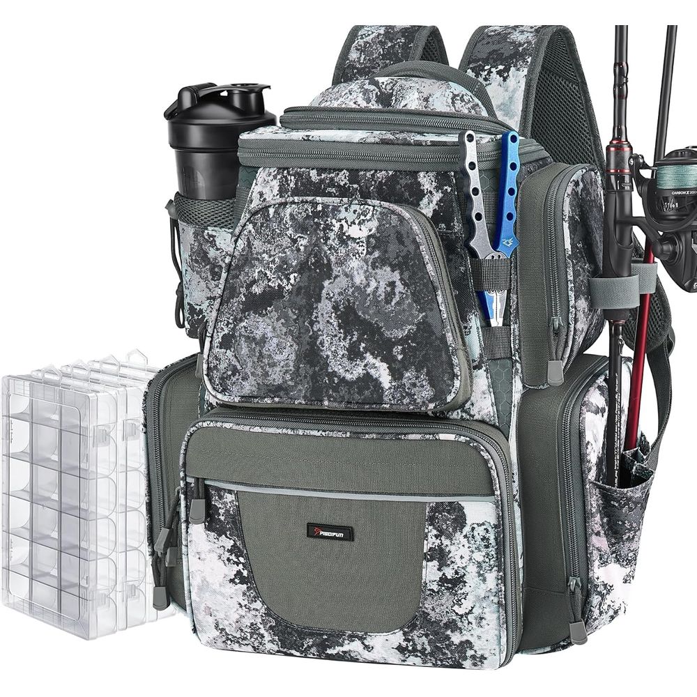 Fishing Backpack with Dual Rod - Tackle Box avaliação e preço