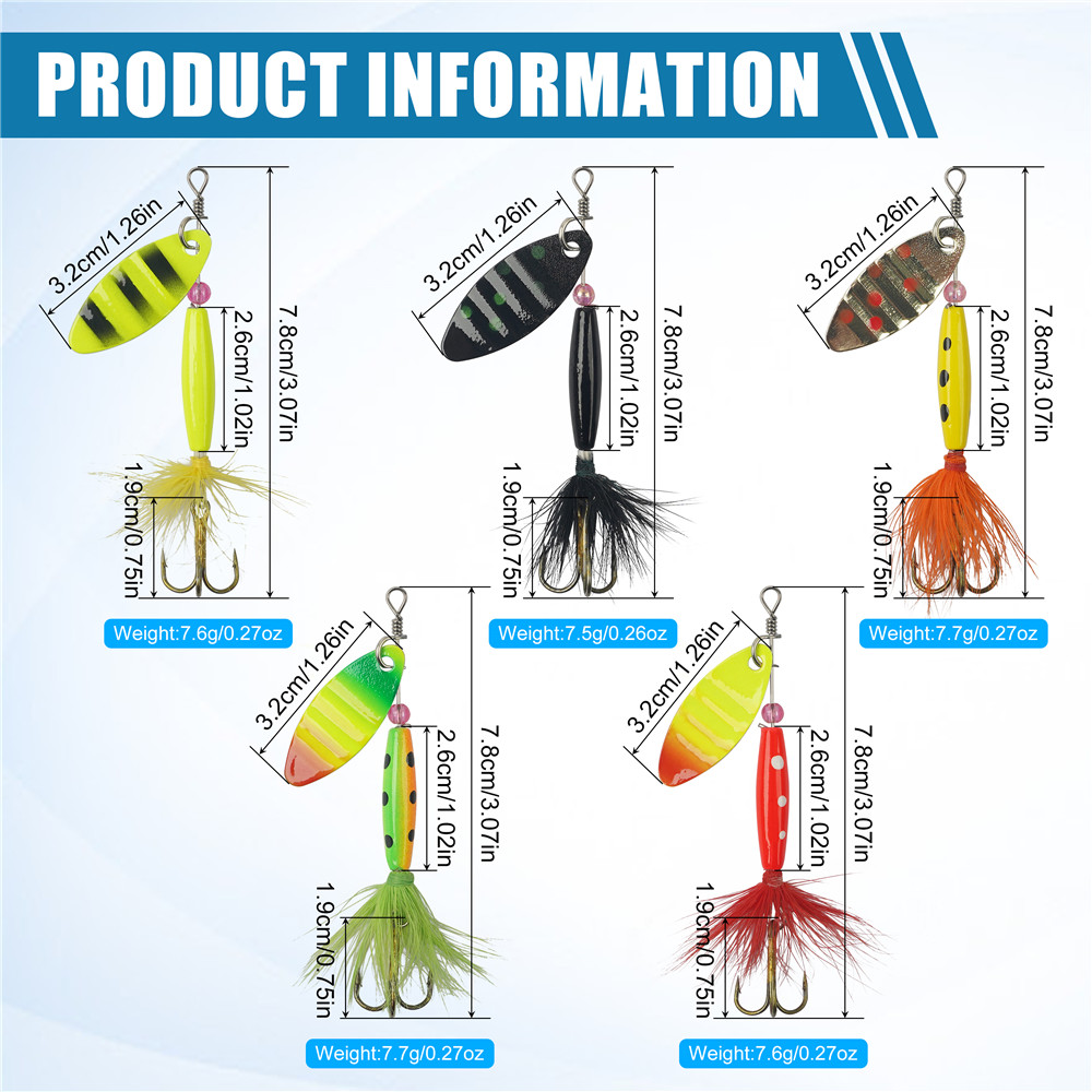5/10/16Pcs Spinner Fishing Lur - Fishing Equipment Clearance avaliação e preço