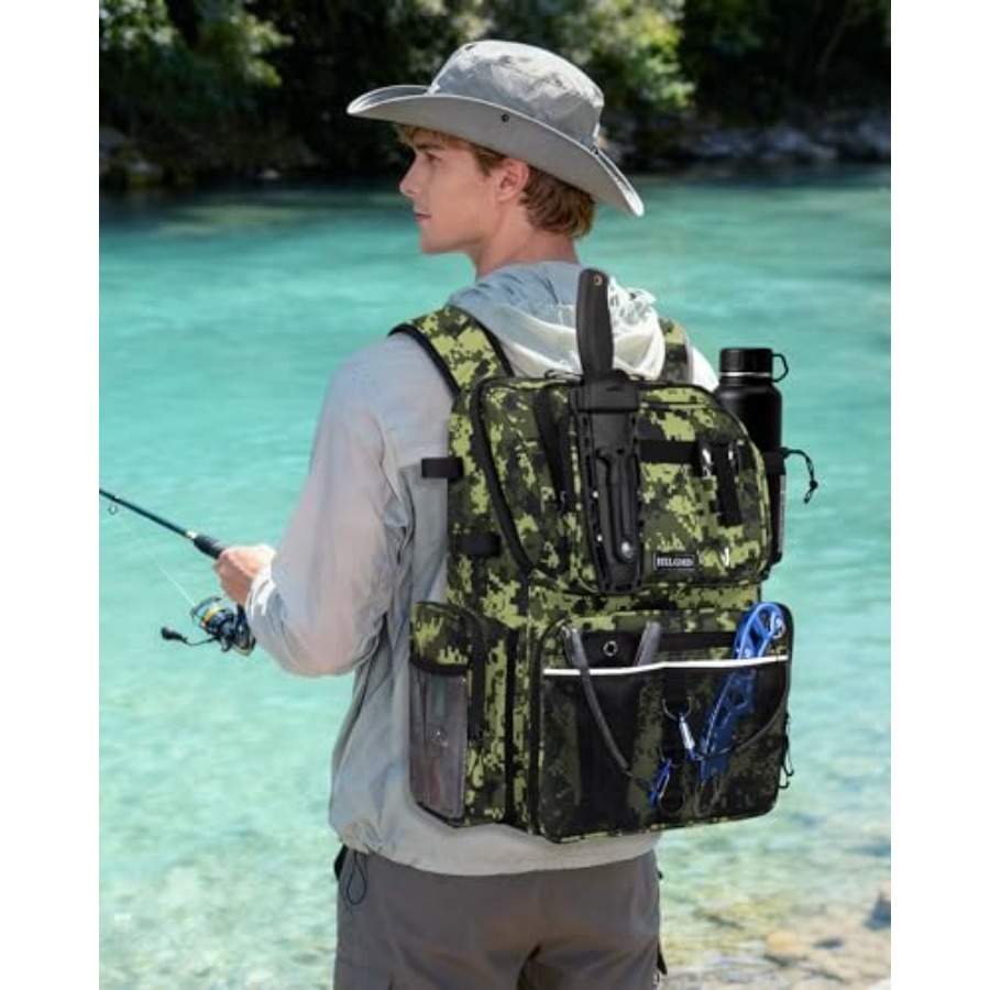 Fishing Backpack with Rod Hold - Fishing Equipment avaliação e preço