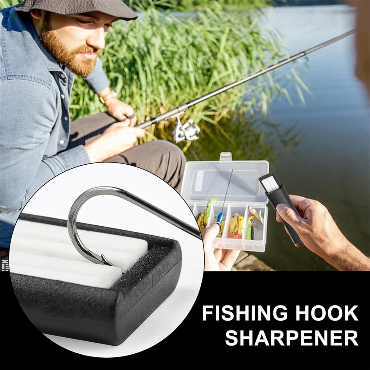 Fishing Hook Sharpener - Compa - Tackle Box avaliação e preço