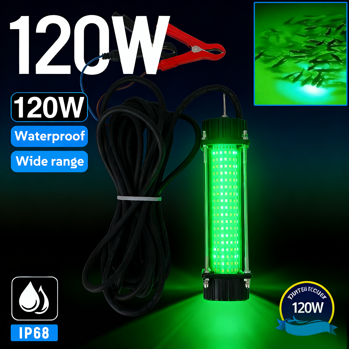 12V 120W green white night spe - Fishing Equipment Bait avaliação e preço